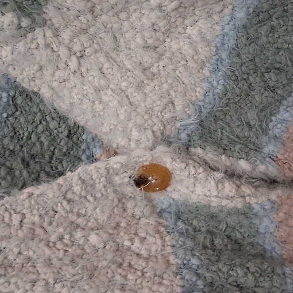 Arula Women's Oversized Striped Fuzzy Sweater - Cream, Blue, Pink, Green - Picture 5 of 6